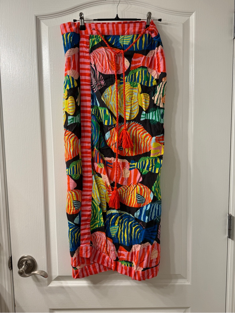 FARM Rio Multicolor Tropical Fish-Print Midi Skirt
